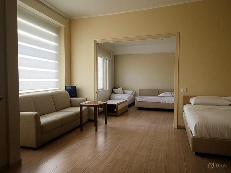 Fabric roller shades in Doha living room