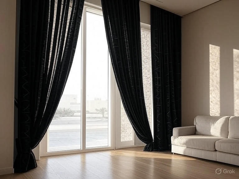 Printed Blackout curtains in The Pearl